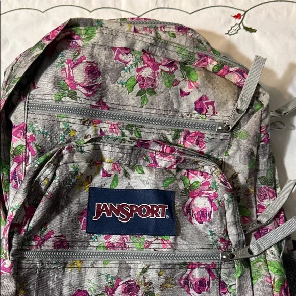 Jansport Pink Floral Women's Backpack - Picture 3 of 4